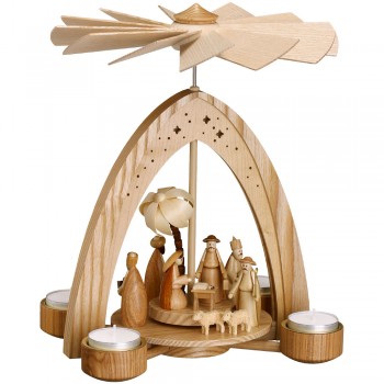 Teelichtpyramidepyramide „Christi Geburt“ - natur